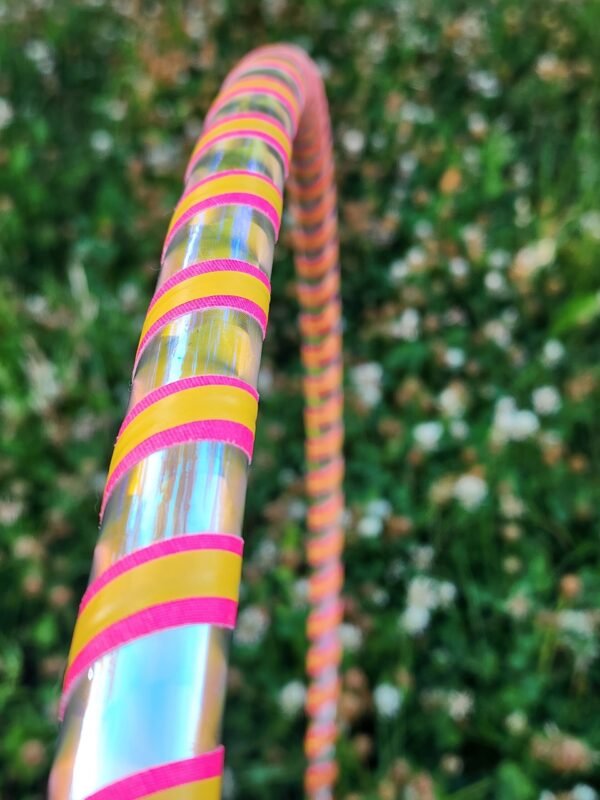 Kid Opalescent Hoop w/Pink and Orange stripes