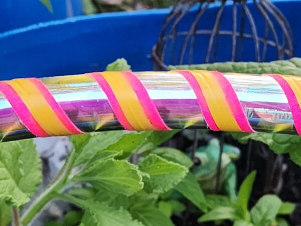 Kid Opalescent Hoop w/Pink and Orange stripes